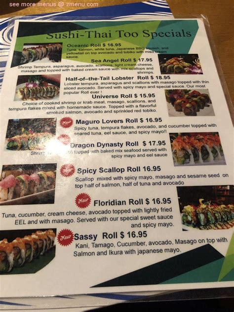 Sushi thai too - Jan 27, 2018 · Sushi Thai Too: Happy Hour - See 285 traveler reviews, 54 candid photos, and great deals for Bonita Springs, FL, at Tripadvisor. 